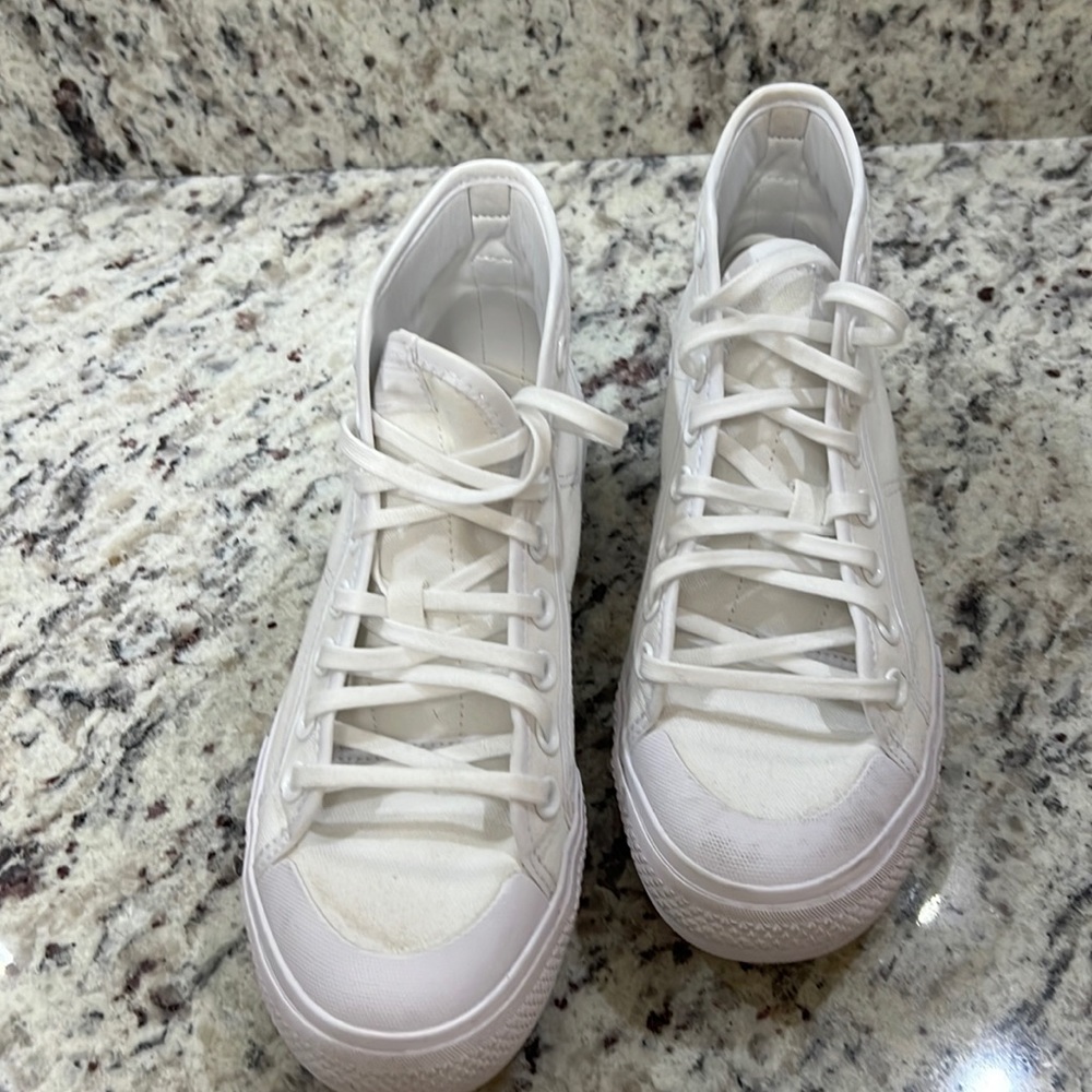 Adidas white platforms
